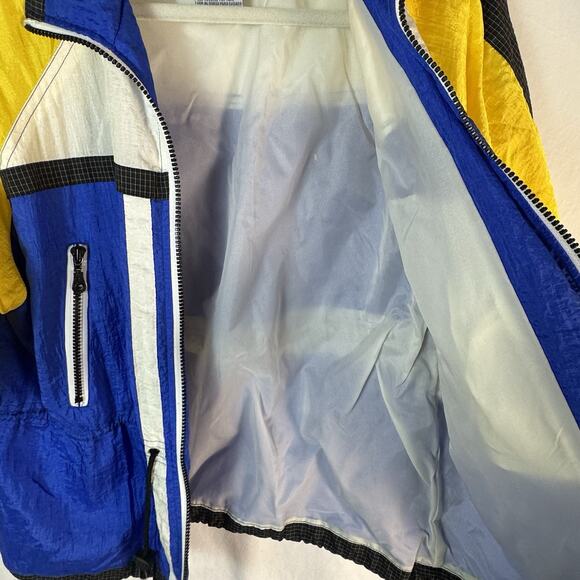 Vtg 80s Active Frontier Womens Petite L Windbreaker Jacket Nylon Colorblock - Picture 11 of 11